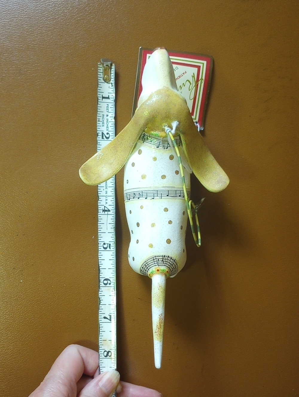 NWT Krinkles by Patience Brewster Dog Decor w/ Musical Notes & Gold Polka Dots - Picture 7 of 9